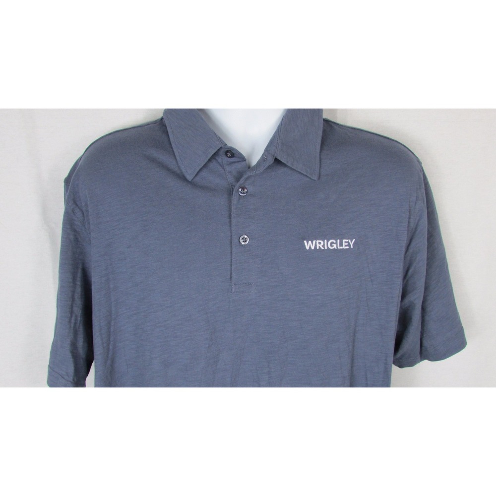 Men's District Made WRIGLEY steel blue Short Sleeve Polo shirt XL